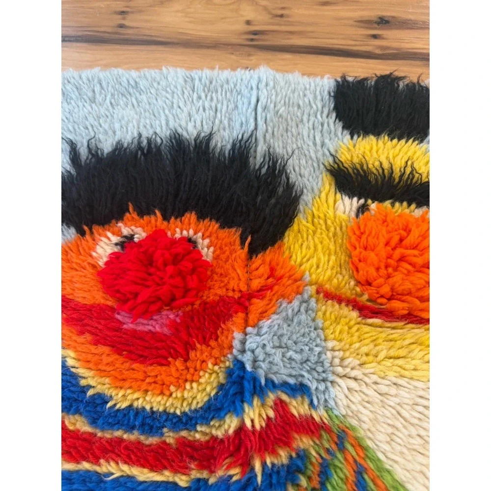 Sesame Street Ernie And Bert Handmade Latch Hook Rug 20 X 27 Very Rare